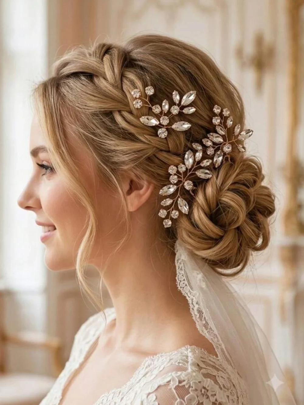 Bridal Gold Crystal Hair Pins - Elegant Wedding Hair Accessories